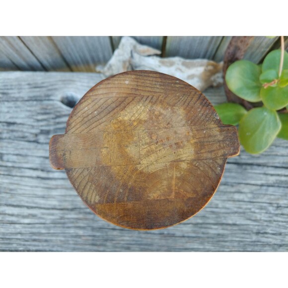 Vintage Milled Wood Trophy Cup Vase, Mod Dry Flower Vase Wood Home Decor - Picture 8 of 10